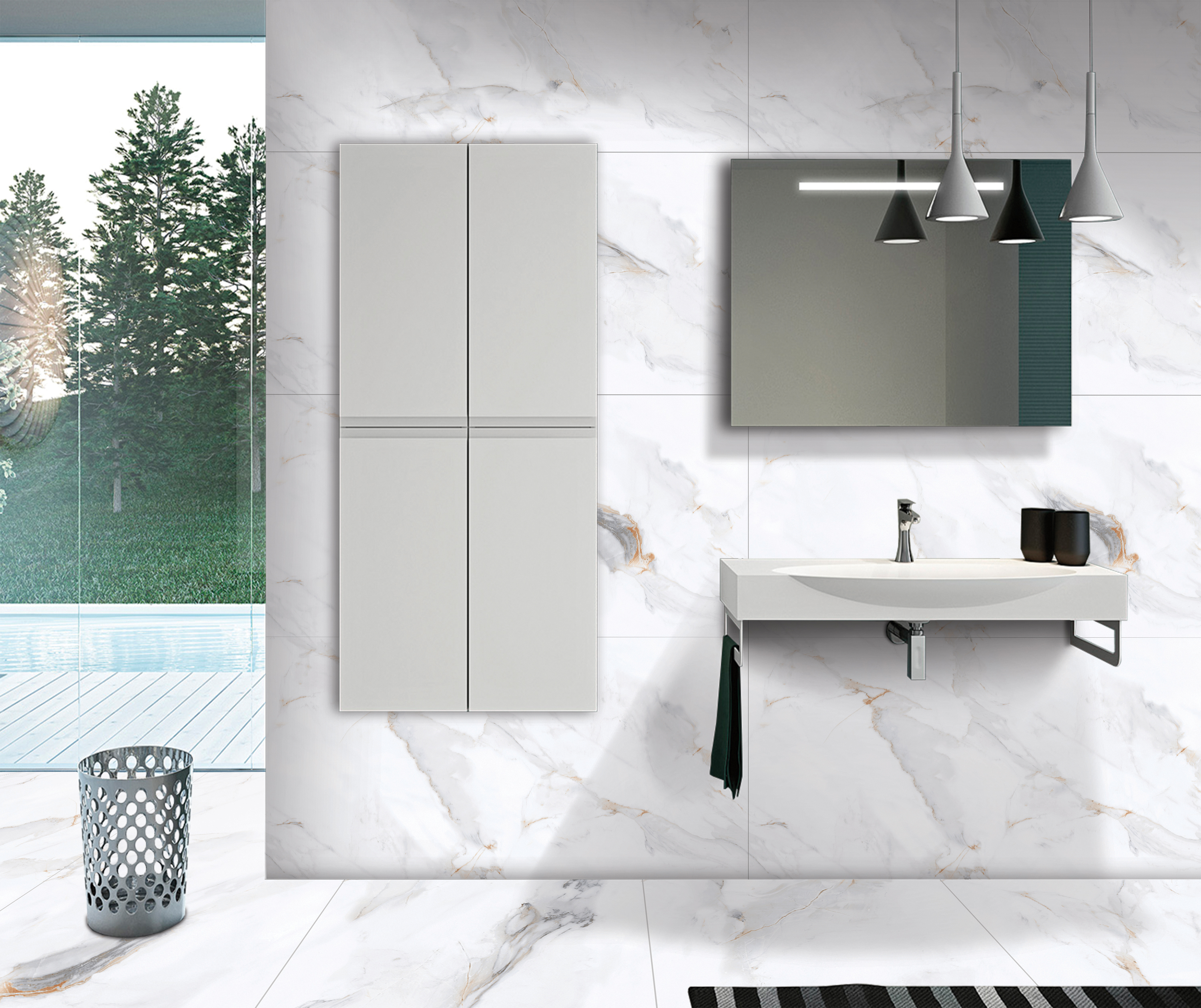 Керамогранит Карвинг Астана Вайт/Carving Astana white