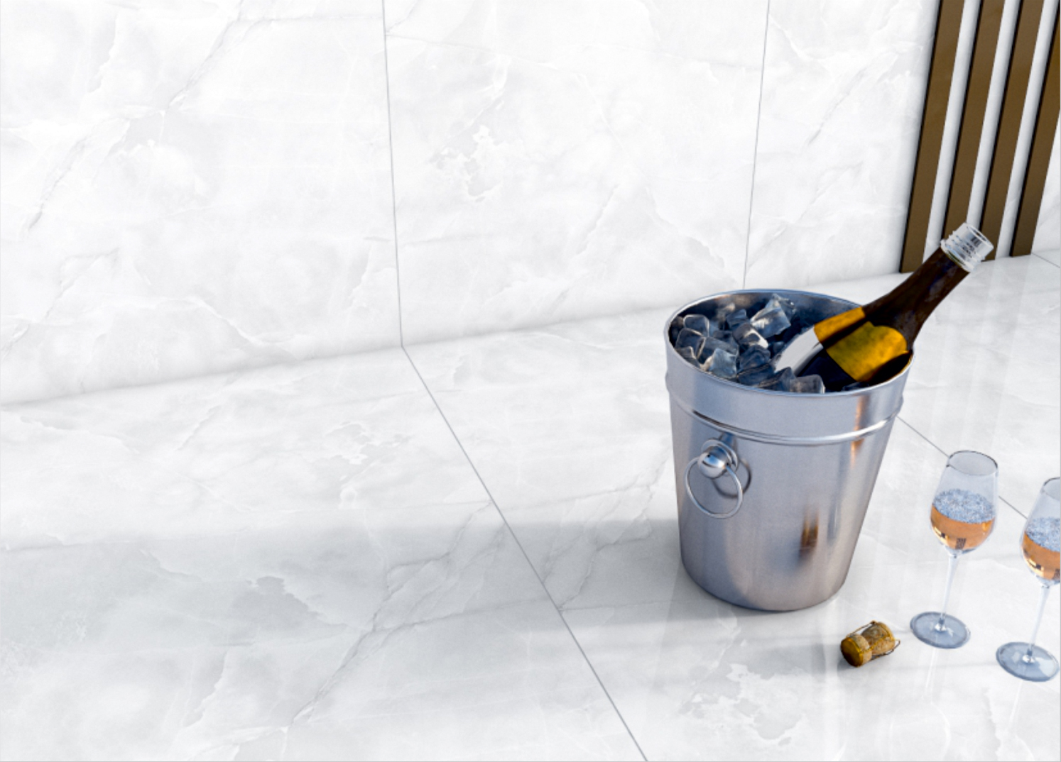 Керамогранит Глосси Кортэ Бьянко/ Glossy Corte bianco