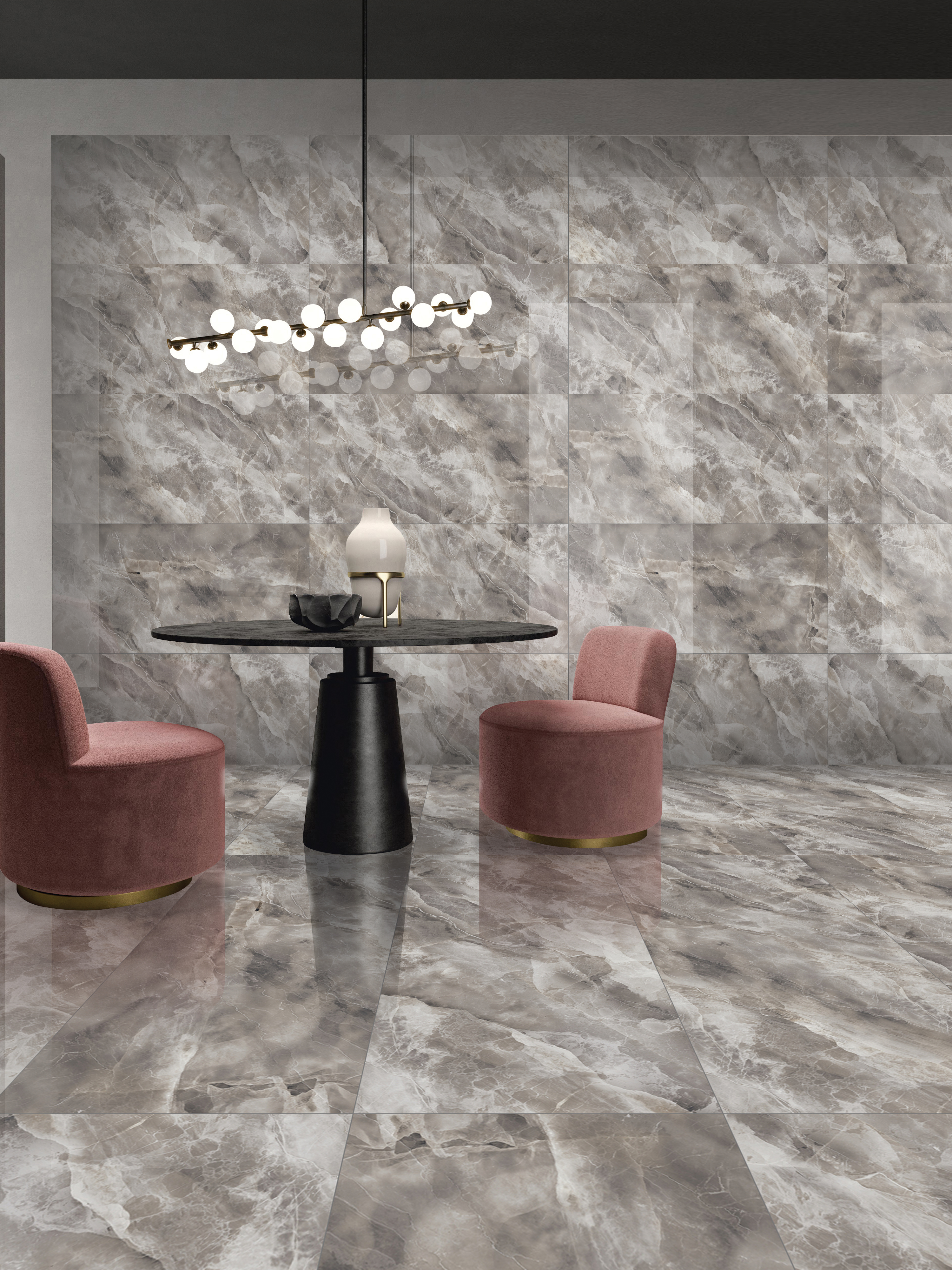 Керамогранит ХайГлосси Антик Оникс Грей/HG Glossy Antique Onyx Grey