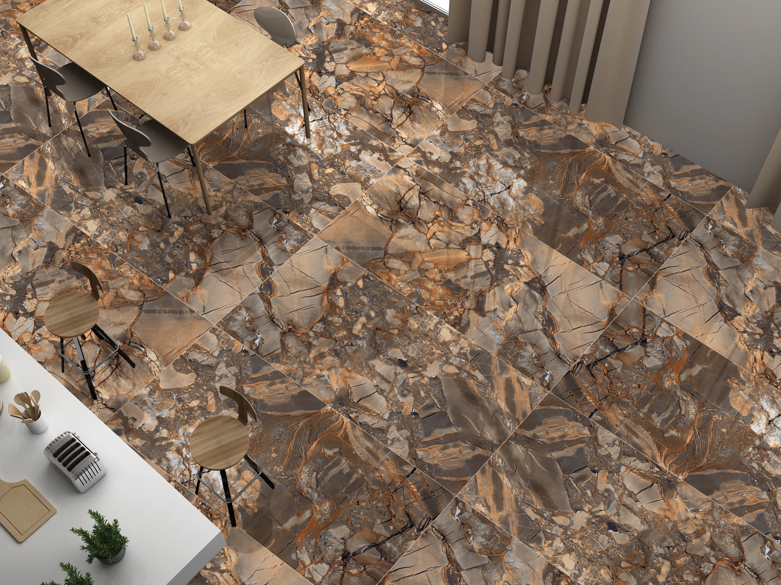 Керамогранит  Хай Глосси Аристо Сепиа/HG Glossy Aristo sepia