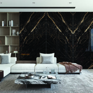 Керамогранит Слэб Магма Блэк Полированный/Magma Black Polish